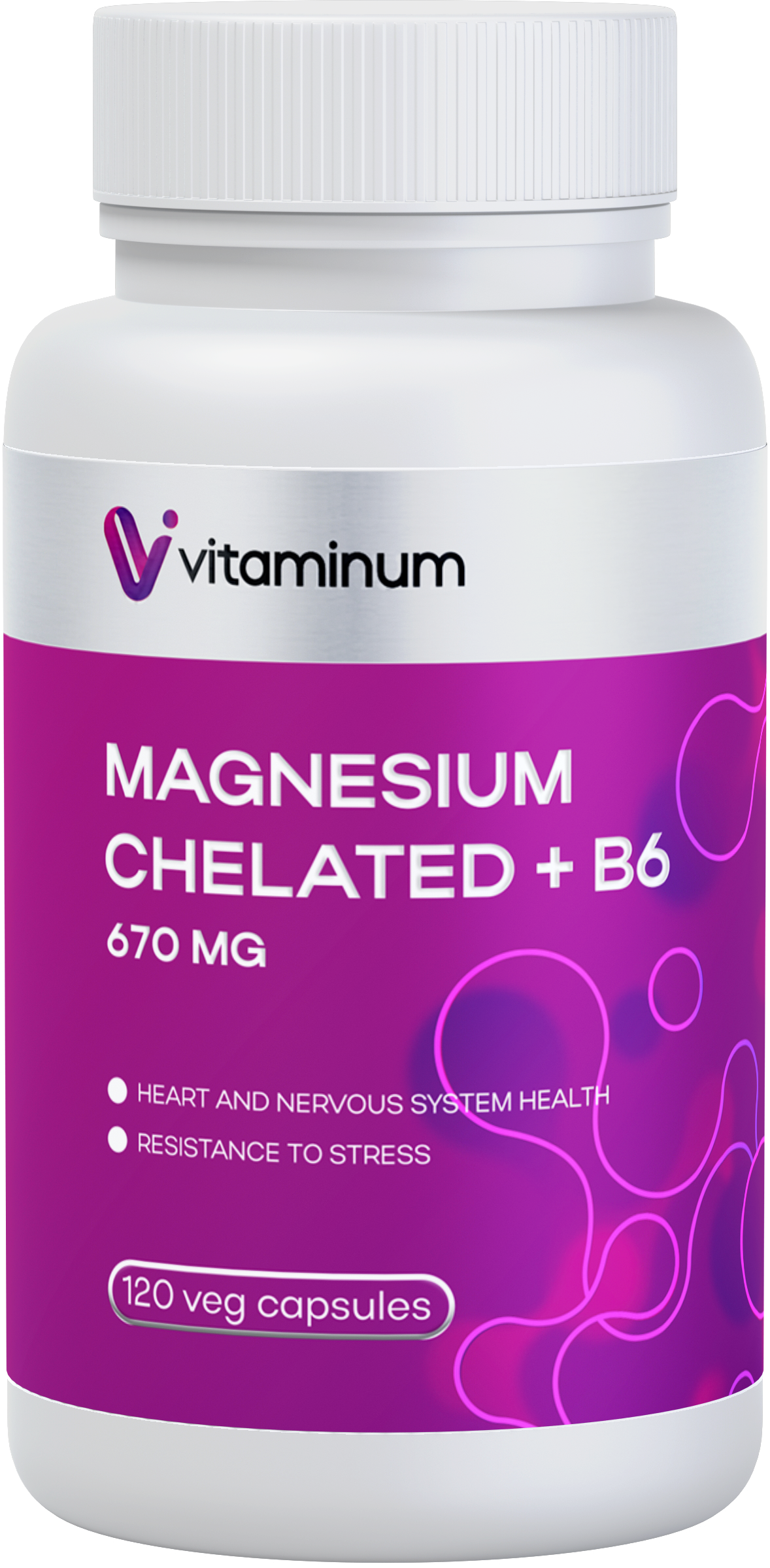  Vitaminum МАГНИЙ ХЕЛАТ + витамин В6 (670 MG) 120 капсул 800 мг  в Симферополе