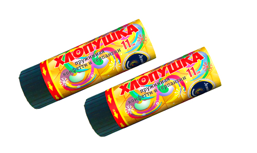  Пружинная хлопушка 11см с конфетти и серпантином  в Симферополе